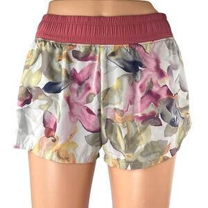 GapFit Women Multicolor Floral Elastic Waist Mid Rise Athletic Running Shorts XS
